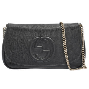 Gucci Soho Chain Shoulder Bag Leather Black
